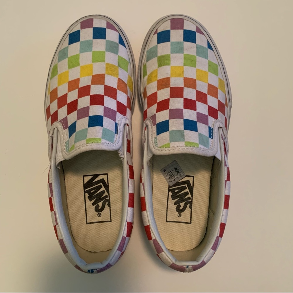 Rainbow Check Vans Size 5.5 - image 1